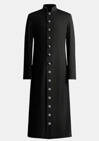 Womens Silver Buttons eClergys Black Robe