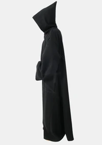 Black Monk Robe with Fixed Hood