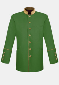 Olive Green Clergy Jacket with Gold Trim