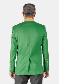 Olive Green Clergy Jacket with Gold Trim
