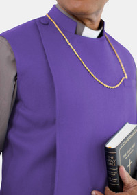 Servant Heart Purple Bishop Clergy Apron for Men