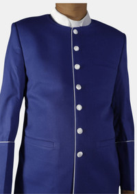 Royal Blue White Trimmed Pastor Jacket