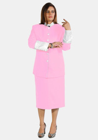 eClergy's Pink White Clerical Skirt Suit