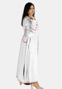 Purely Pious White Cassock with Red Piping For Women