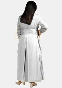 Luminous Liturgy White Cassock  For Women with Gold Trim