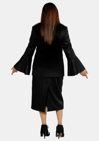 eClergys's Suit Flared Sleeve Black Purple