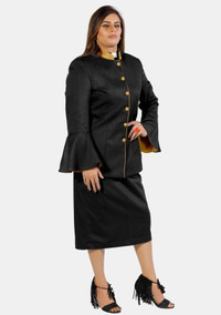 eClergys's Suit Flared Sleeve Black Gold