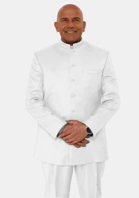 Godlyness White Banded Collar Cleric Suit