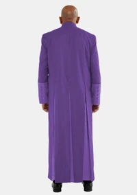Balthasar Roman Purple Cassock for Men with Satin Cuffs