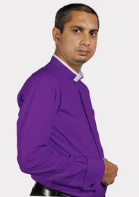 Roman Collar Purple Clergy Shirt