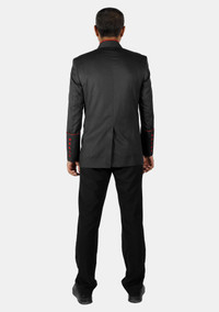 Black Red Double Breasted eClergy's Jacket