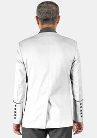 White Black Preaching Jacket for Clergy