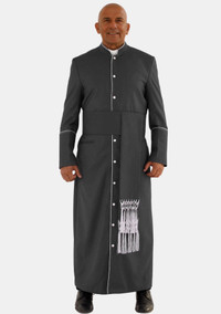Ahban Black With White eClergys Robe