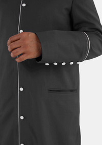 Ahban Black With White eClergys Robe
