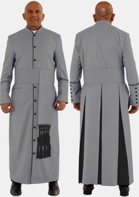 Gray With Black eClergys Robe For Men