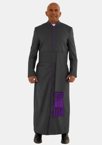 Black with Roman Purple eClergys Robe for Men