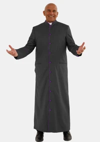 Black with Roman Purple eClergys Robe for Men