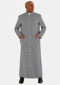 Gray With White eClergys Robe for Men