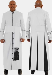 White and Black eClergys Robe for Men