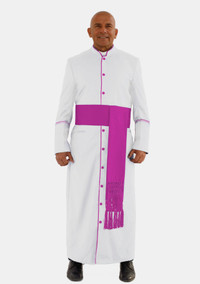 eClergys White and Red Purple Robe for Men