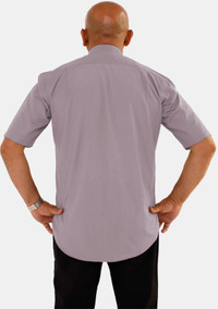 Short Sleeve Gray Clergy Shirt Tab Collar for Men
