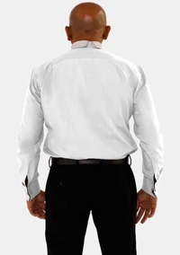 Banded Collar Long Sleeve White Clergy Shirt for Men