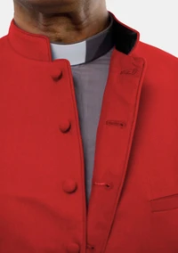 Men Clergy Long Vest Red