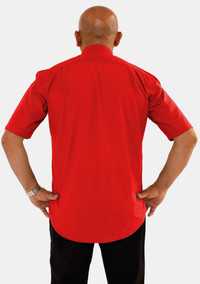 Tab Collar Short Sleeve Red Clergy Shirt for Men