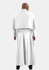 Saint Cassock for Men White with Shoulder Cape