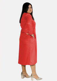 Womens Clergy Dress Red with Designer Buttons