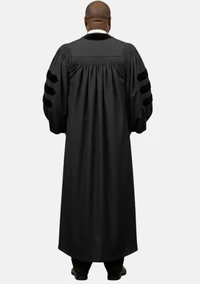 Kaniel Doctoral Bars Pulpit Robe for Men Black