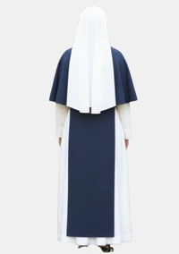 Arabella White Sister Habit with Navy Blue Scapular