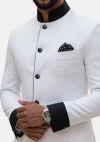 Theo Clergy Suit for Men White and Black