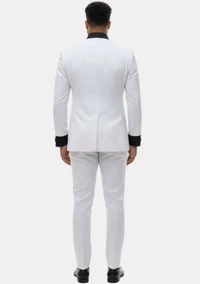 Theo Clergy Suit for Men White and Black