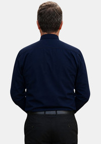 Abel Tab Collar Long Sleeve Navy Blue Clergy Shirt for Men