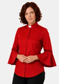 Shelomith Ruffle Sleeve Clergy Shirts for Women