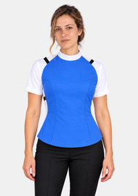 Full Collar Clergy Shirt Front for Women Royal Blue