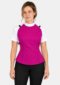Full Collar Clergy Shirt Front for Women Red Purple