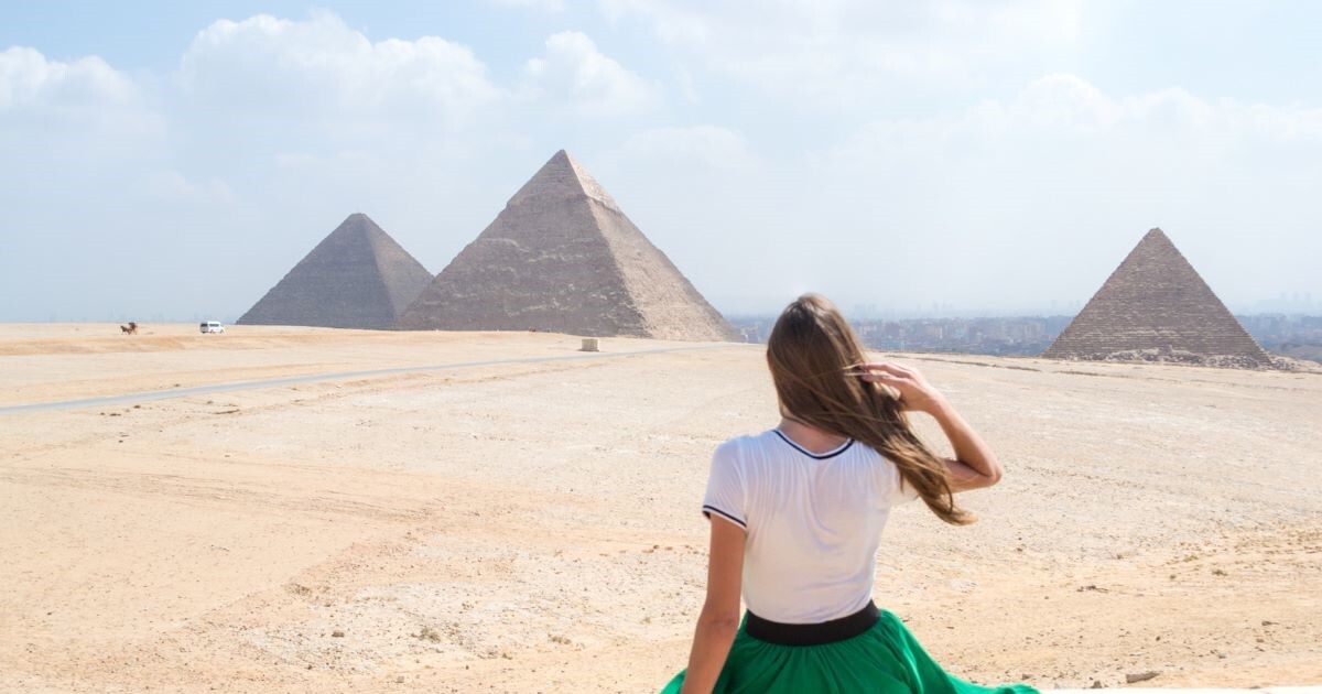Enjoy a panoramic view of the Pyramids