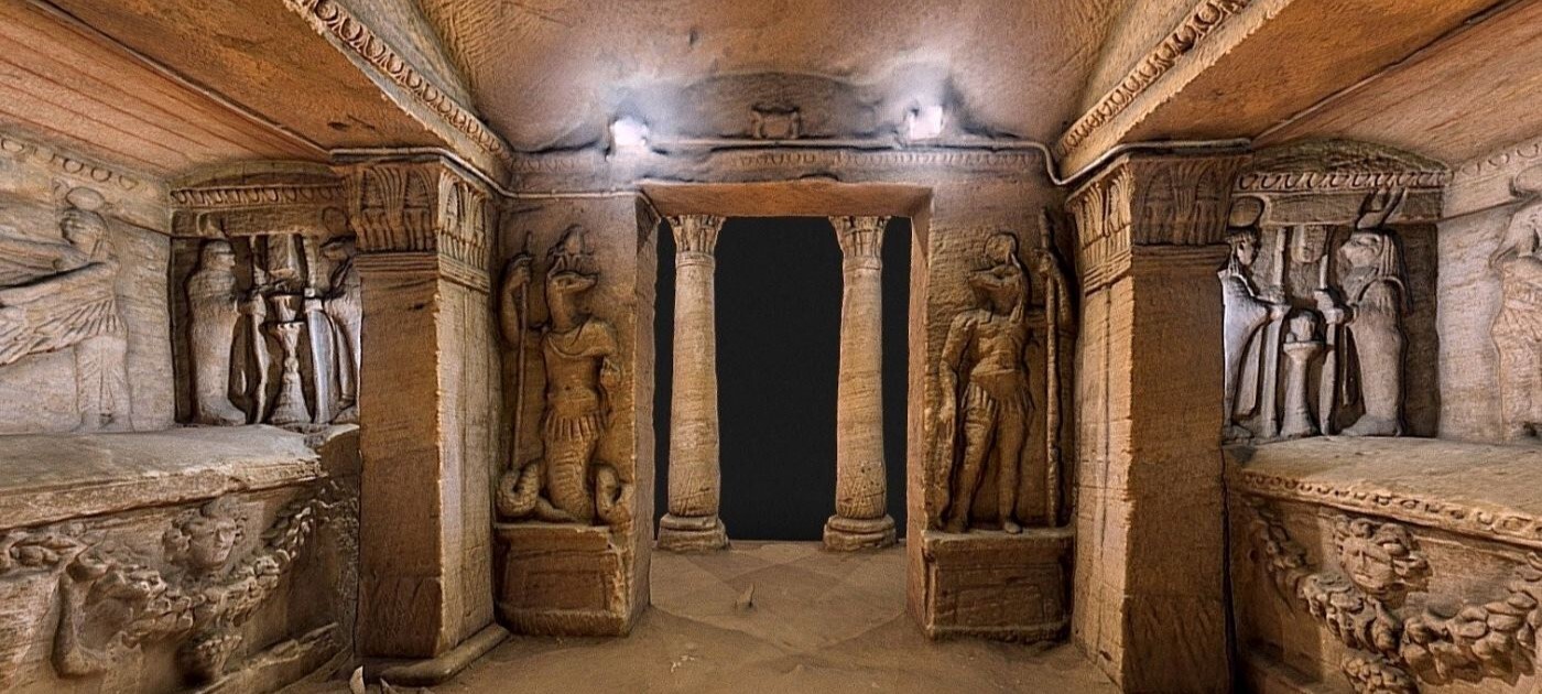 Tour to the rock-cut Roman catacombs of Kom El Shoqafa