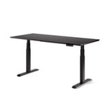 ofinto Elevate elektrisch höhenverstellbarer Schreibtisch - schwarze Tischbeine mit Schwarz-Holzplatte, Kabelmanagement-System Memory-Display und zwei leisen Motoren