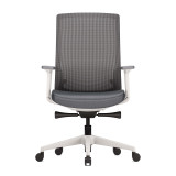 ofinto Ergo Bürostuhl weiß mit Armlehnen - minimalistisches Design mit integrierter Lordosenstütze