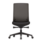 ofinto Ergo Bürostuhl schwarz ohne Armlehnen - minimalistisches Design mit integrierter Lordosenstütze