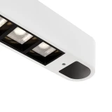 Büro-Stehlampe Lumino Pro Duo in Weiß, Detailansicht Leuchtkopf mit LED-Spots und Sensor