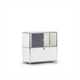 Cubox Sideboard mit Soft Panel Granitgrau mit Metallknopf, Nahaufnahme mit sichtbarer Filzstruktur