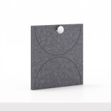 Cubox Soft Panel Granitgrau mit Metallknopf, unifarben mit weicher Filzoberflaeche