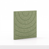 Cubox Soft Panel Moosgruen, freistehend mit dezentem Kreismuster und natuerlicher Textur