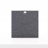 Cubox Soft Panel Granitgrau mit Metallknopf, dezentes Kreismuster