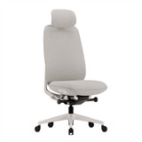 ofinto Bürostuhl Cloud in Weiß ohne Armlehnen und mit Kopfstütze, ergonomischer Bürostuhl