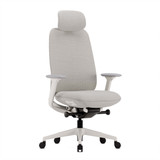 ofinto Bürostuhl Cloud in Weiß mit Armlehnen und mit Kopfstütze, ergonomischer Bürostuhl